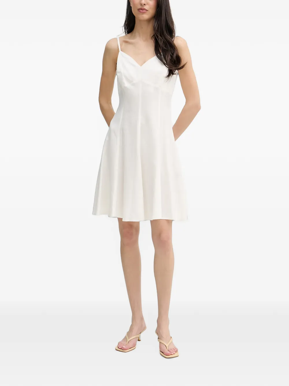 Gaudi V-neck flared mini dress - Weiß