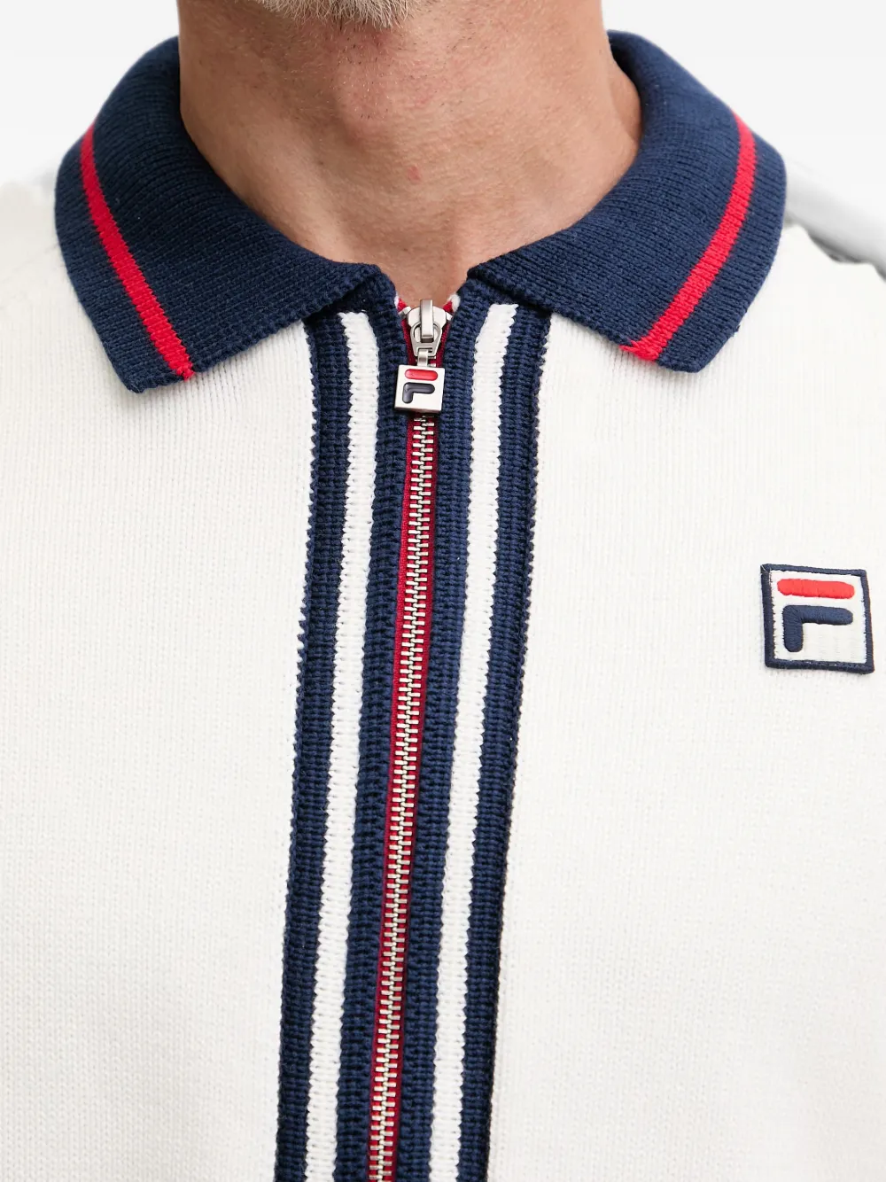 Fila Carraia vest met logo-patch en rits Wit