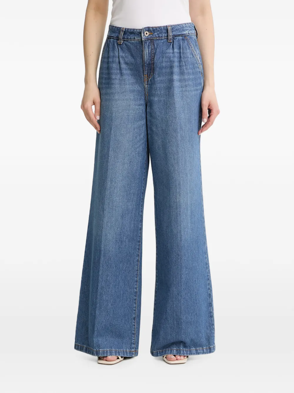 FRACOMINA pleated wide-leg jeans - Blu