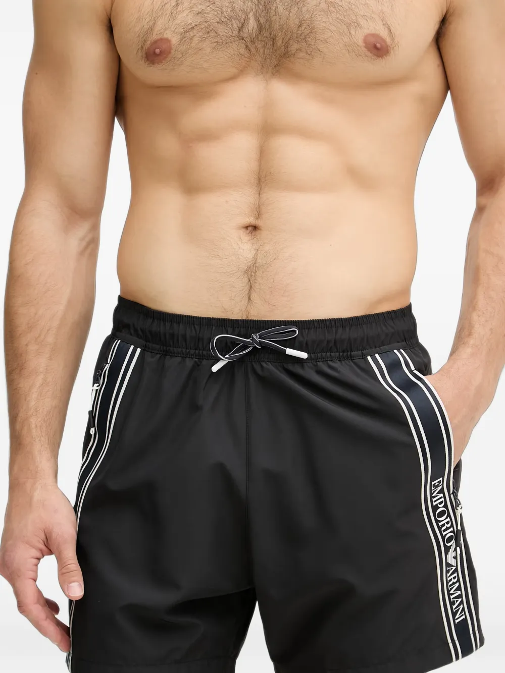Emporio Armani Zwembroek met logoband Zwart