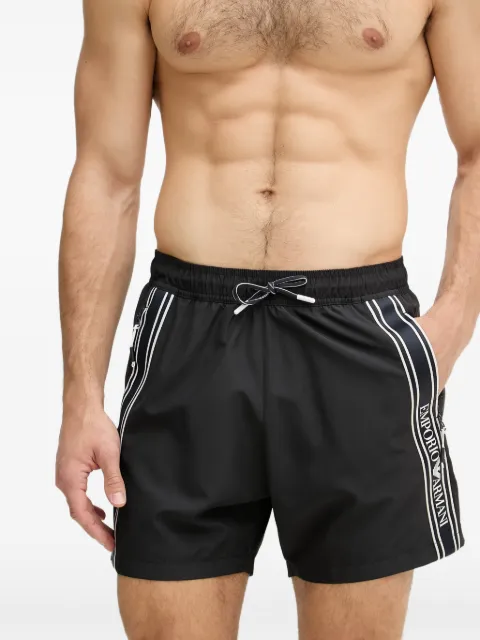 Emporio Armani logo-tape swim shorts