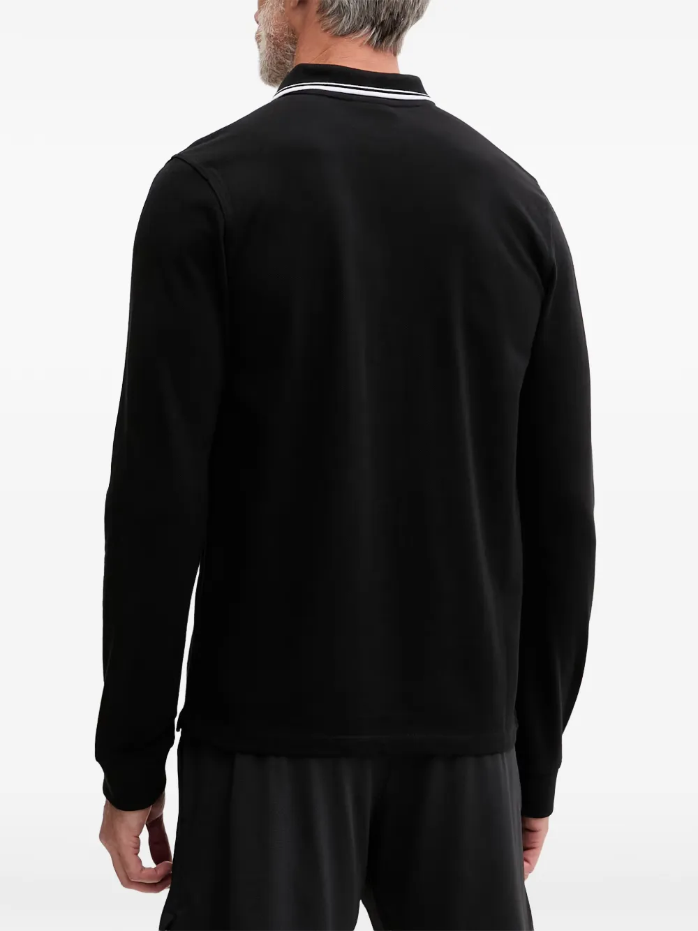 Fila Biella poloshirt met lange mouwen en logo-patch Zwart