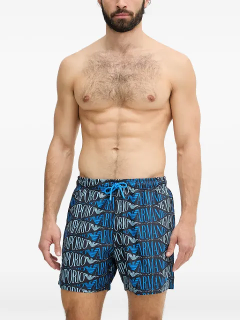 Emporio Armani swim shorts with all-over logo