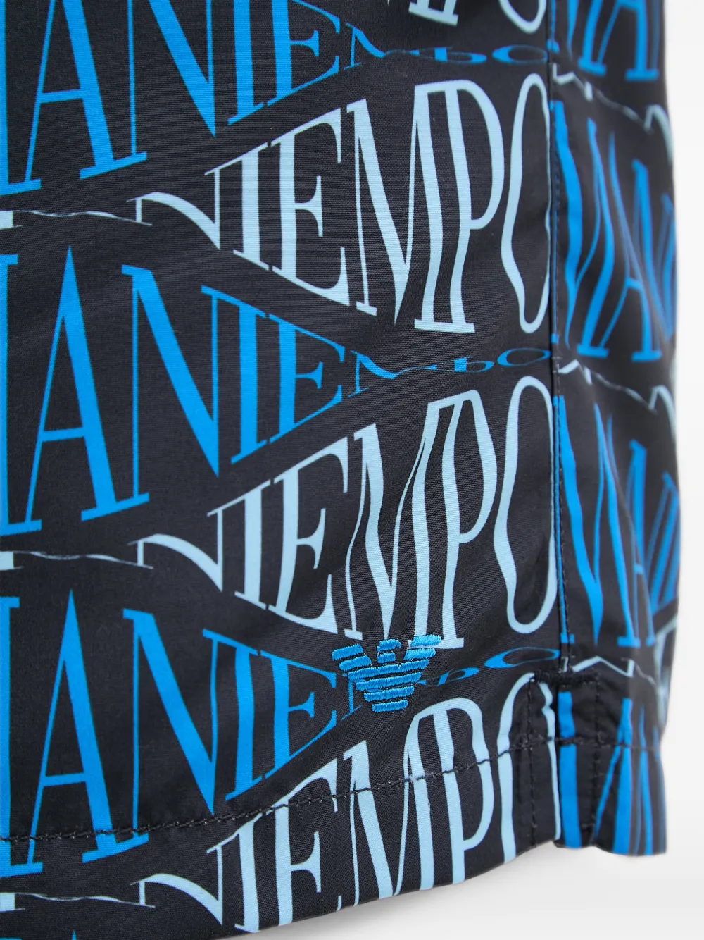 Emporio Armani Zwembroek met logo-print over het geheel Blauw
