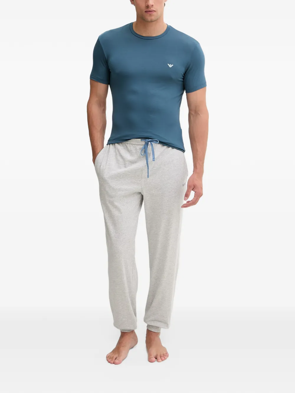 Emporio Armani Twee paar T-shirts van zachte viscose Blauw