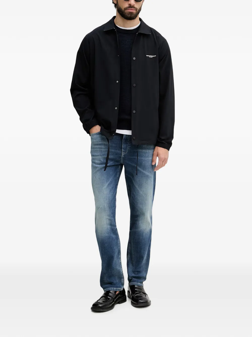 Emporio Armani Jack met geborduurd logo Blauw