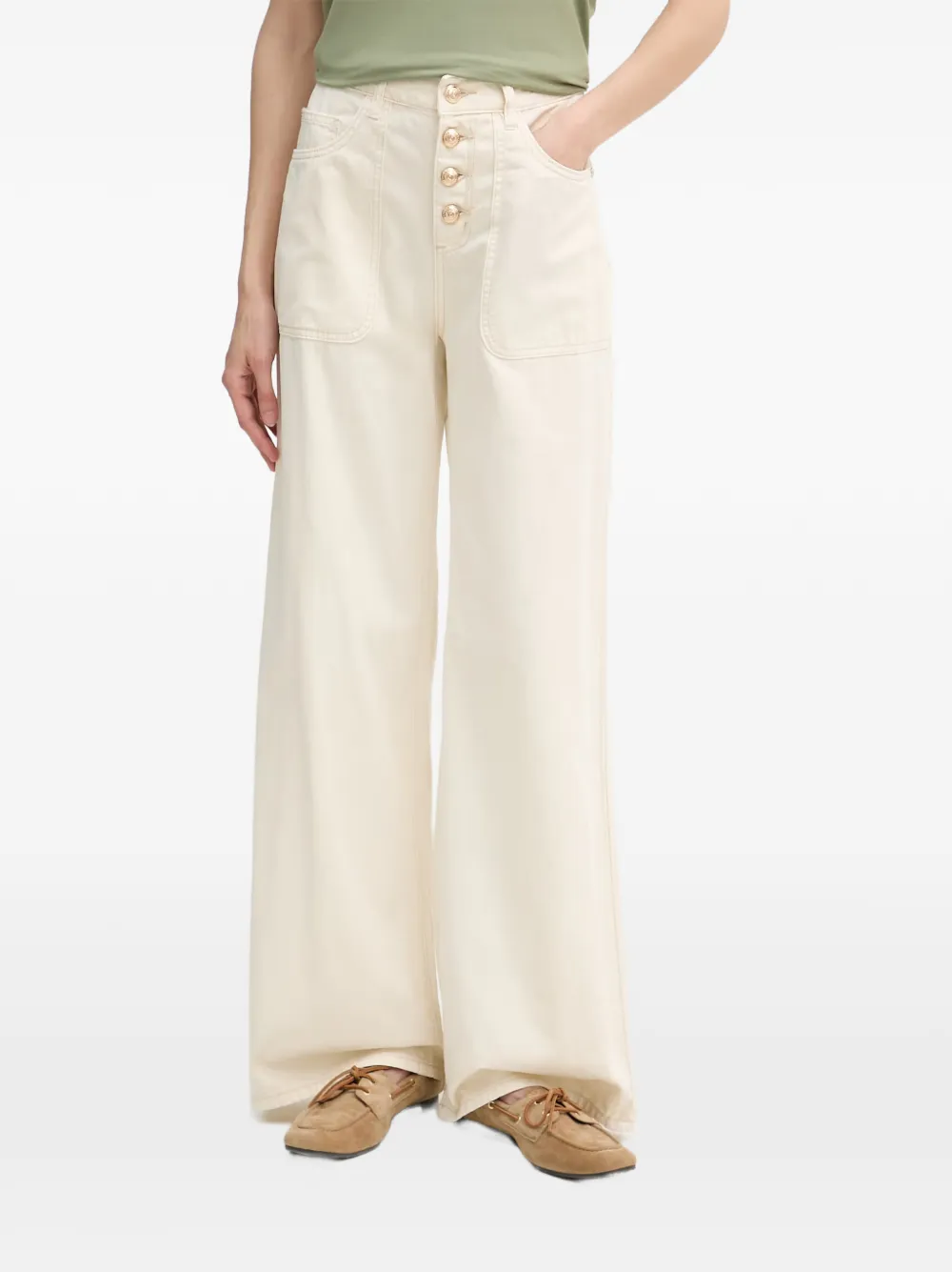 Gaudi button-fastening wide-leg jeans - Toni neutri