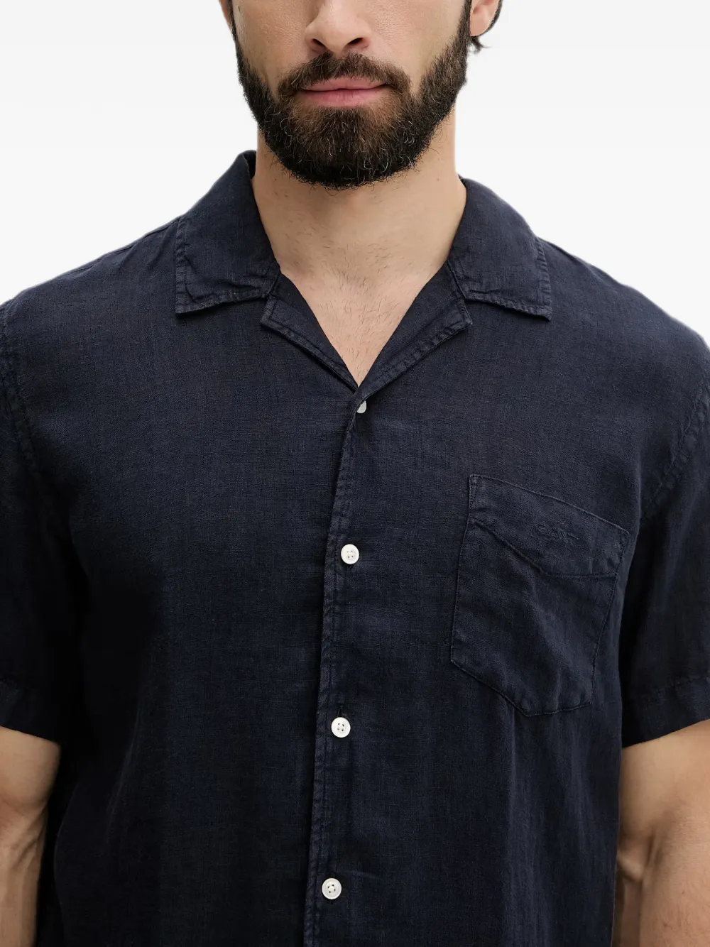 Gant Overhemd met korte mouwen Blauw