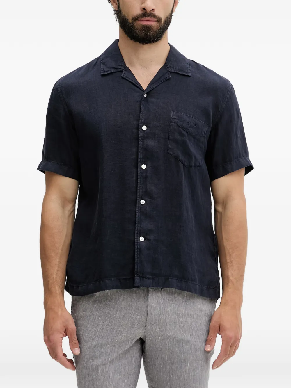 Gant short-sleeve camp-collar shirt - Blu