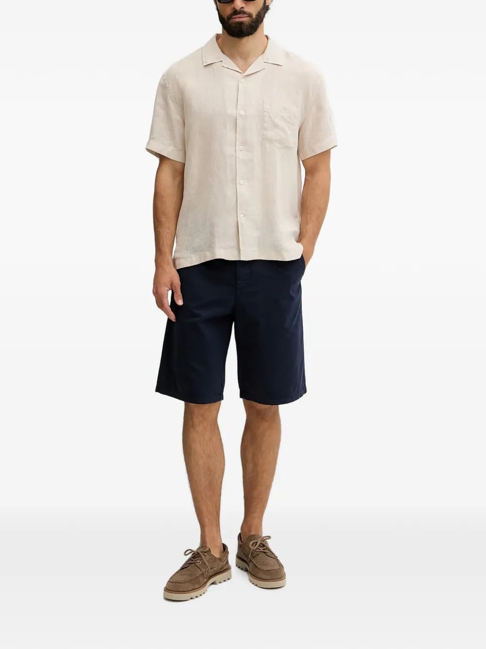Gant overhemd met korte mouwen Beige