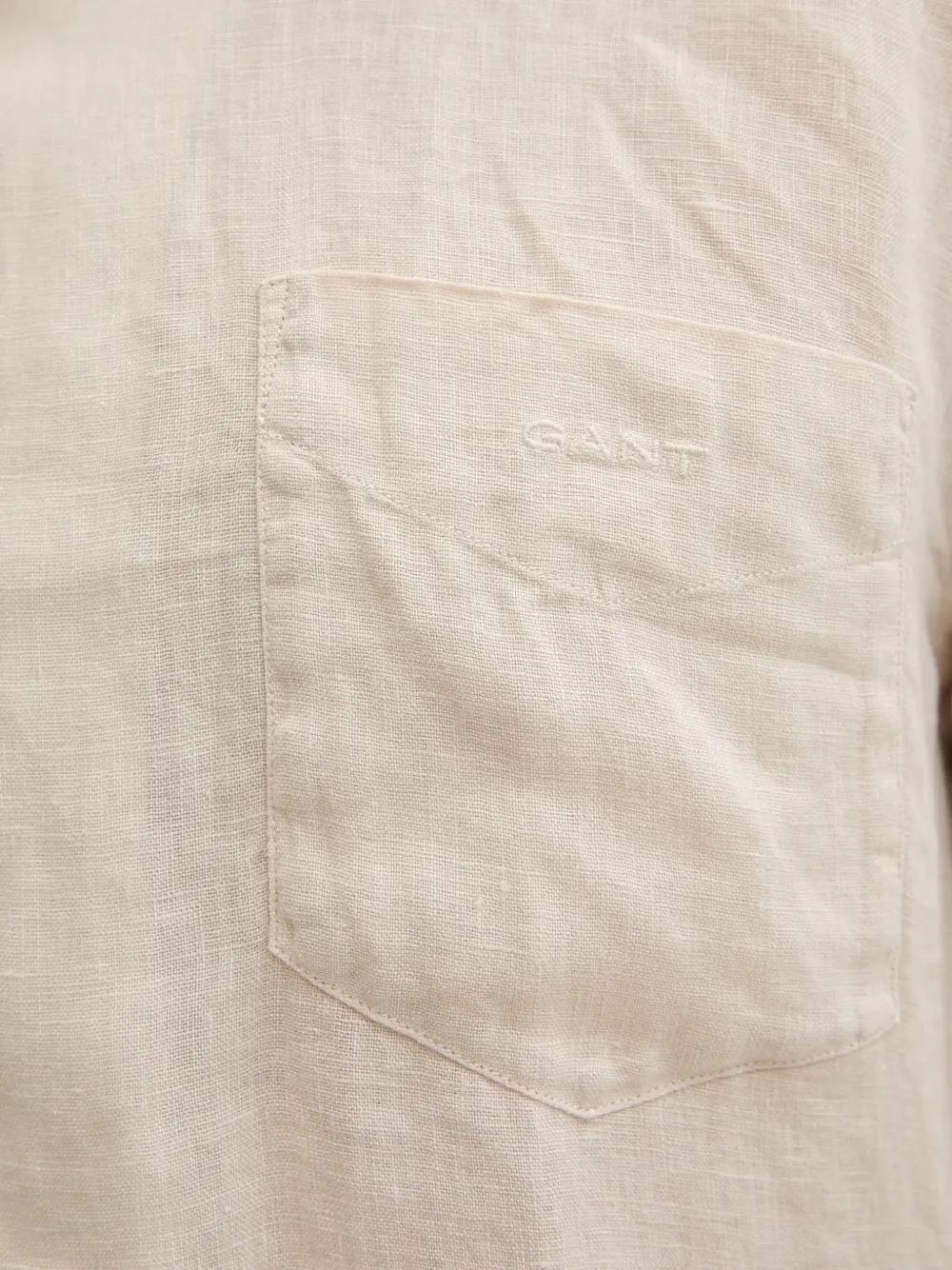 Gant overhemd met korte mouwen Beige
