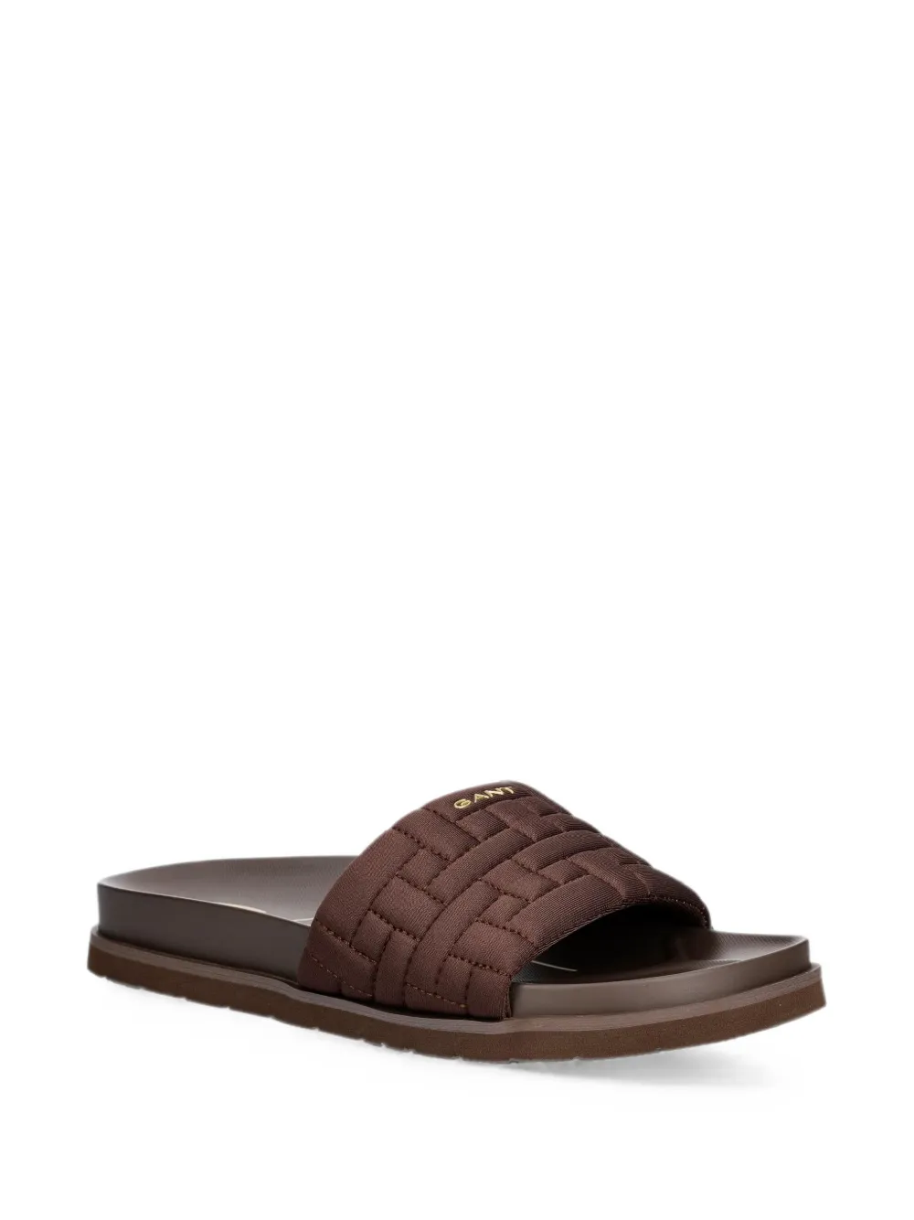 Gant quilted logo-plaque slides Bruin