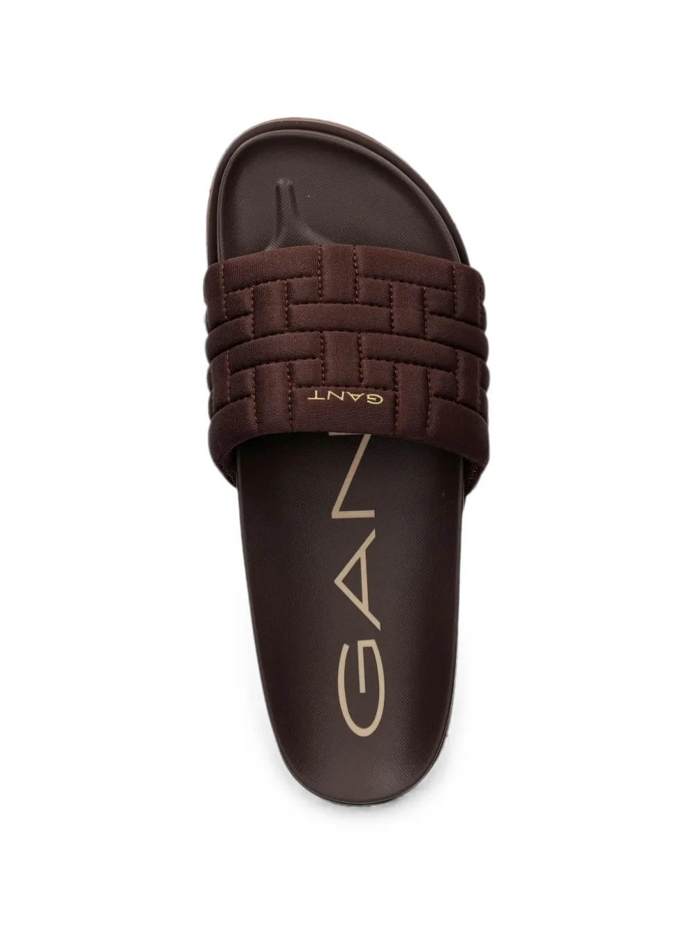 Gant quilted logo-plaque slides Bruin