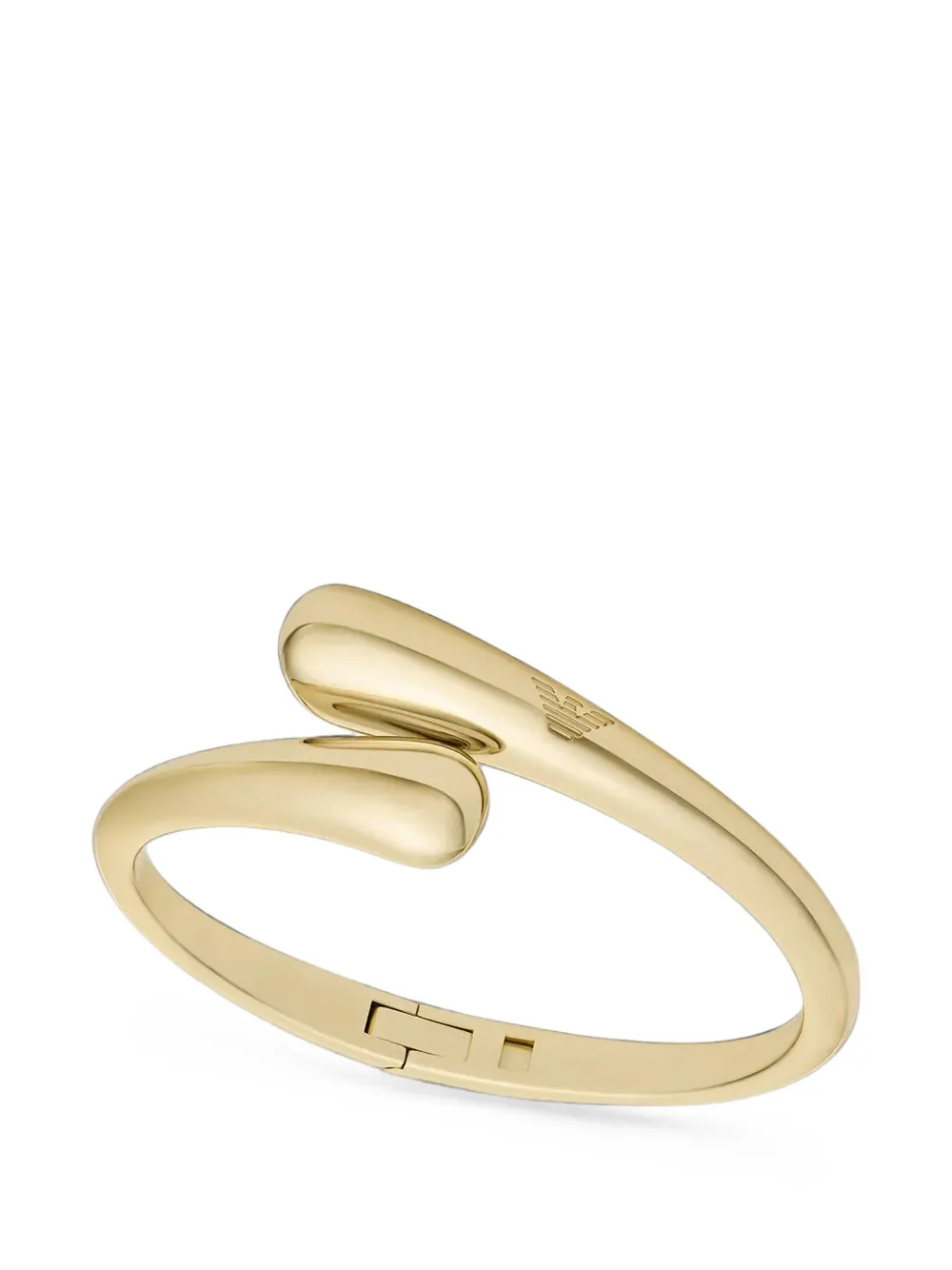 Emporio Armani Engraved Crossover Bangle in Gold, view 3