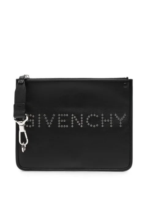Givenchy stud-embellished logo-plaque clutch bag