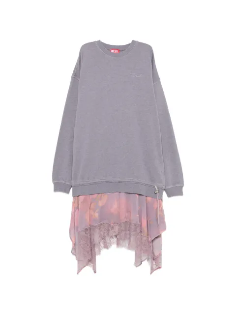 Diesel lace-trim midi dress
