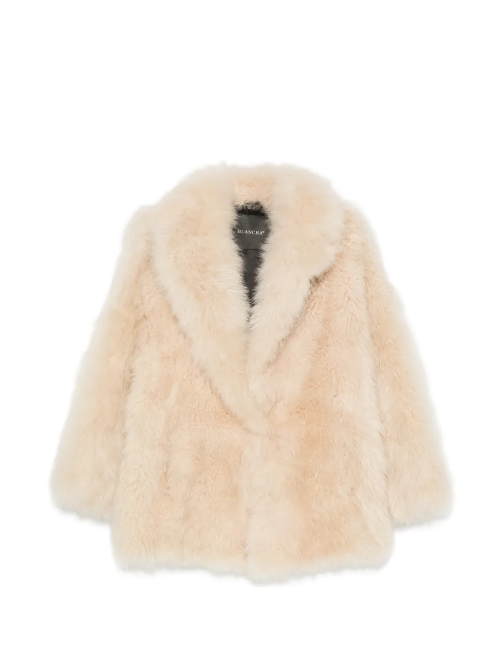 Blancha Shearling Notch-lapels Coat In Pink