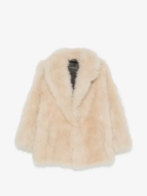 Blancha shearling notch-lapels coat