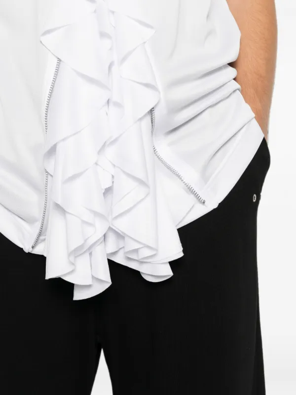 Comme Des Garçons Homme Plus Ruffled zip-detail Tank Top | White