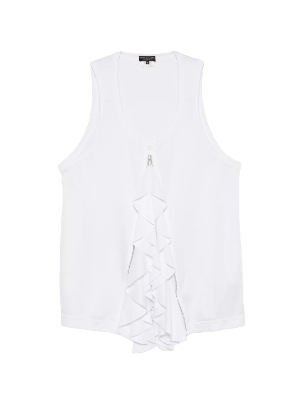 Comme des Garçons Homme Plus ruffled zip-detail tank top - Bianco