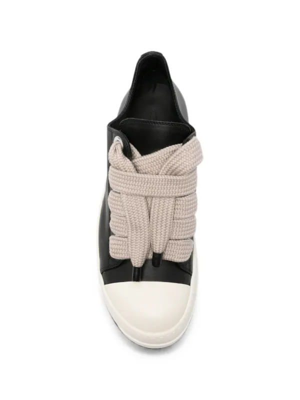 Rick Owens Tower Jumbolace Low Sneaks In Full Grain Calf Leather