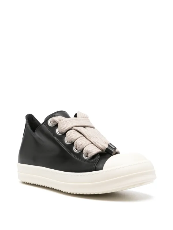 Rick Owens Tower Jumbolace Low Sneaks In Full Grain Calf Leather