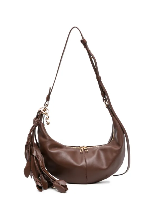 Sportmax Tassel-detail Leather Shoulder Bag in Brown
