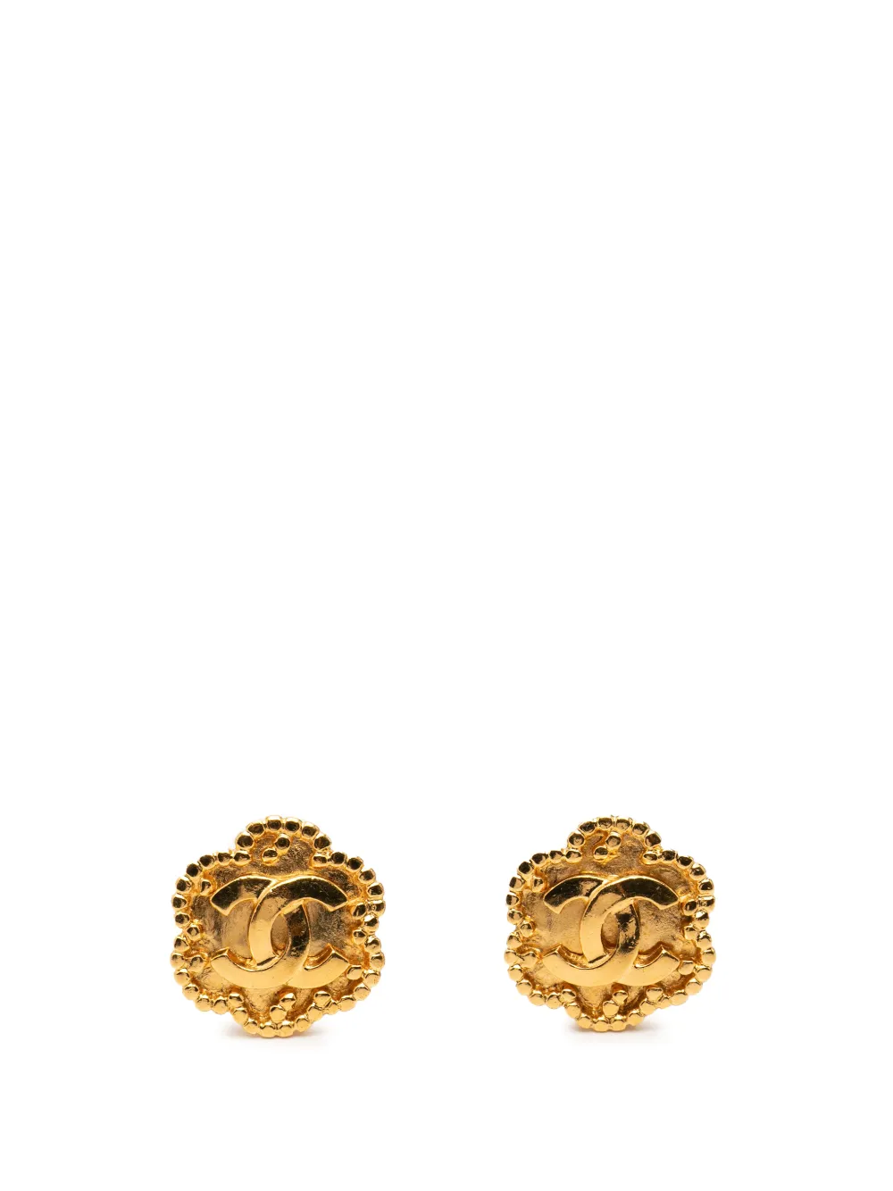 CHANEL Pre-Owned Orecchini a clip CC a fiore placcati oro 1996
