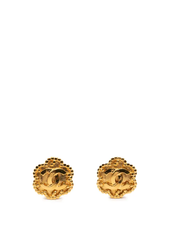 CHANEL Pre-Owned 1996 ゴールドプレーテッド ココマーク フラワー 