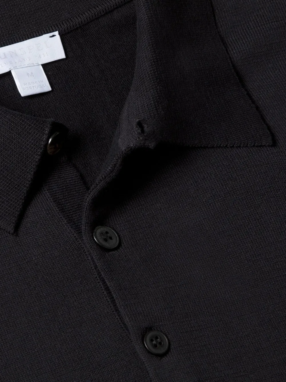 Sunspel Katoenen poloshirt met korte mouwen Zwart