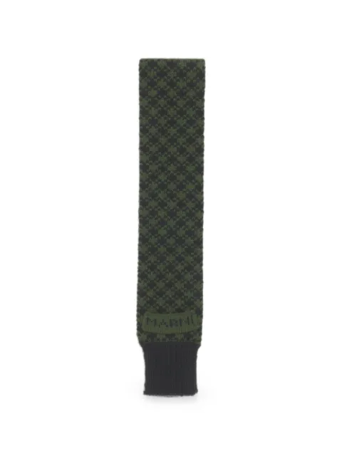 Marni jacquard-knit ribbed-edge scarf