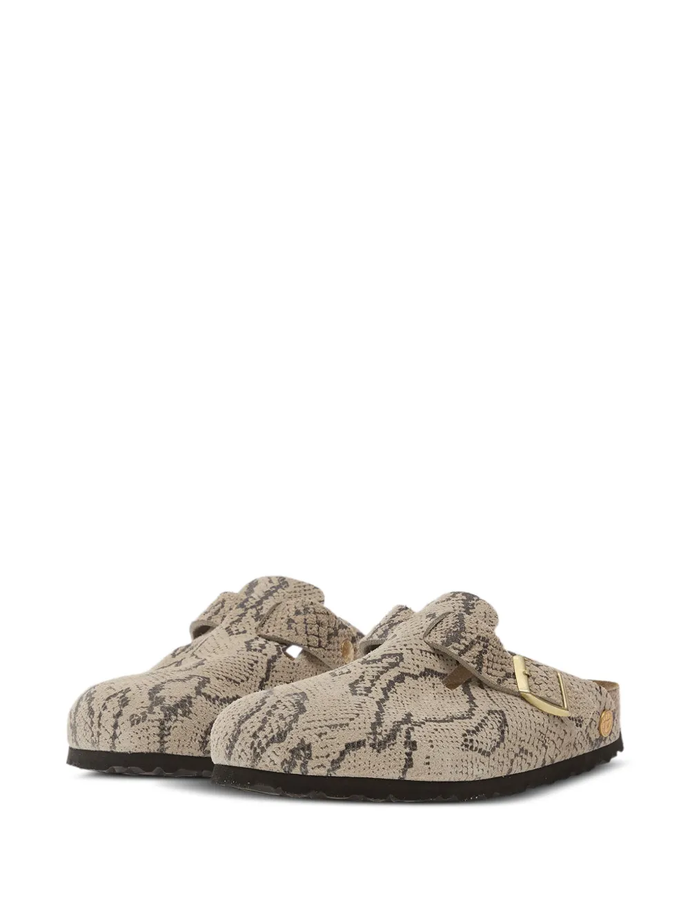 Birkenstock Boston snake-print clogs Beige