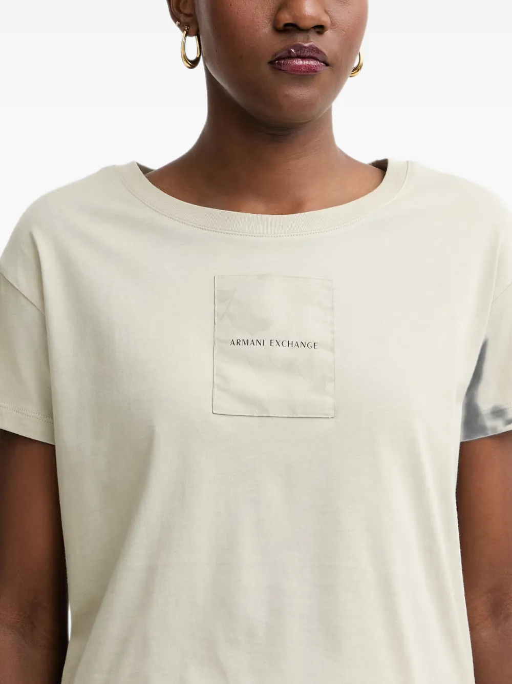 Armani Exchange T-shirt met logopatch Beige