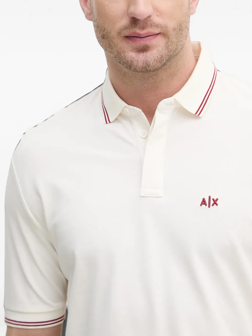 Armani Exchange Poloshirt met geborduurd logo Beige