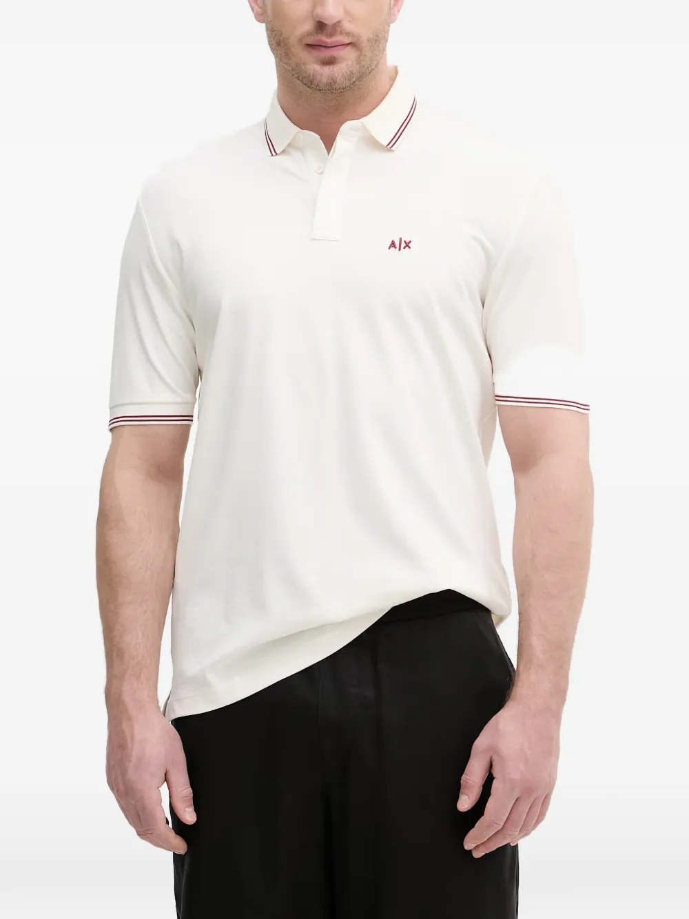 Armani Exchange logo-embroidered polo shirt - Toni neutri