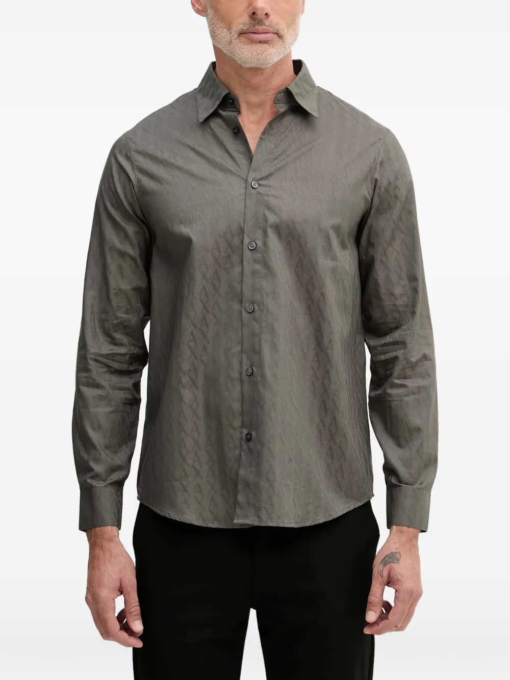 Armani Exchange рубашка с монограммой | зеленый | Image 1