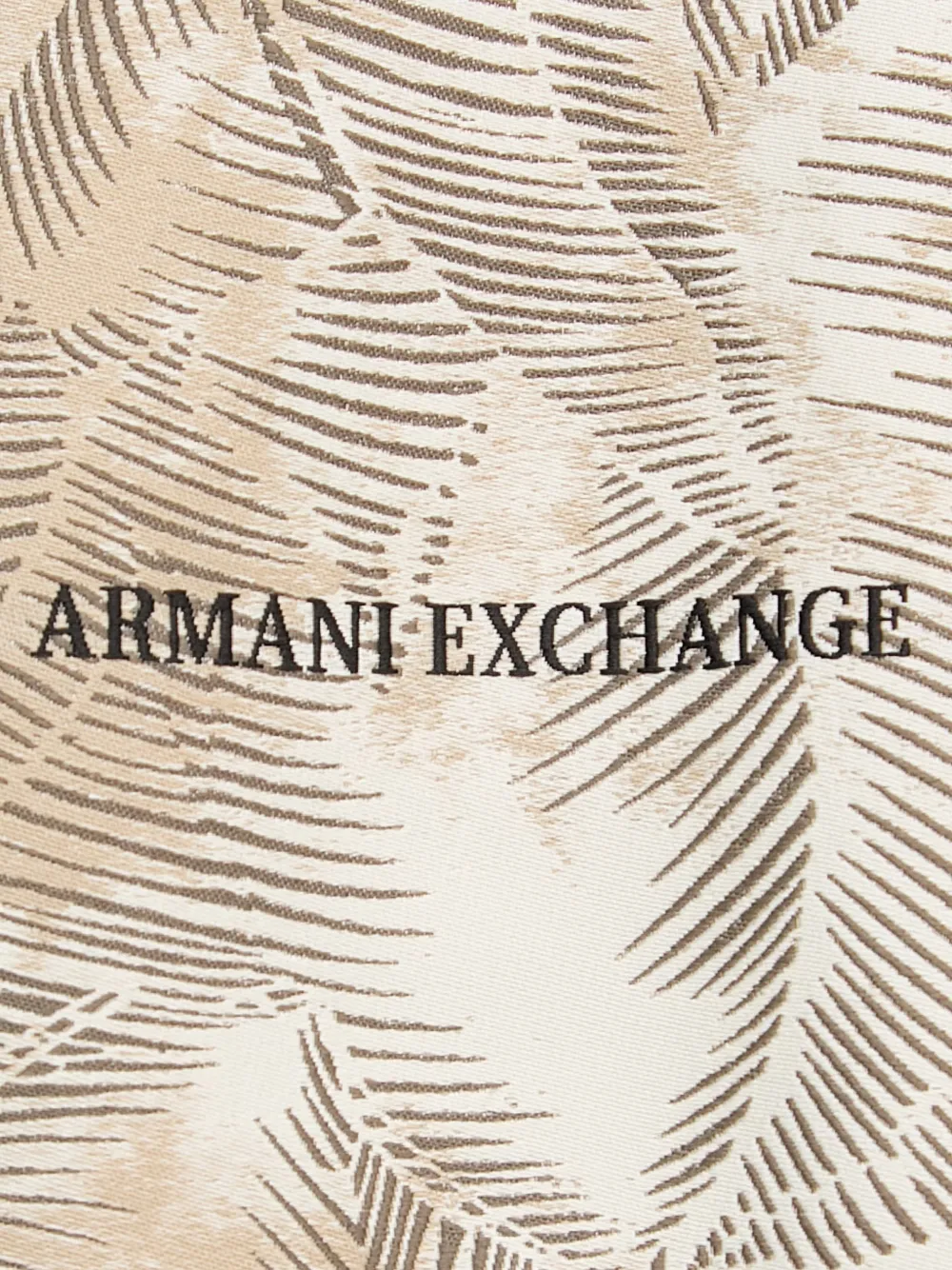 Armani Exchange T-shirt met palmprint en logo-patch Beige