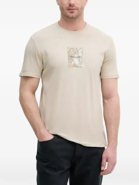 Armani Exchange logo-patch palm-print T-shirt