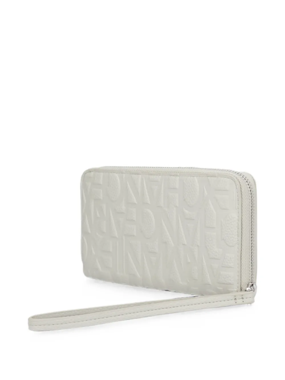 Armani Exchange Portemonnee met logo-reliëf en rits Grijs