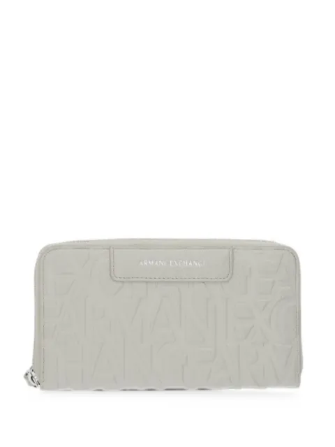 Armani Exchange logo-embossed zip-around wallet