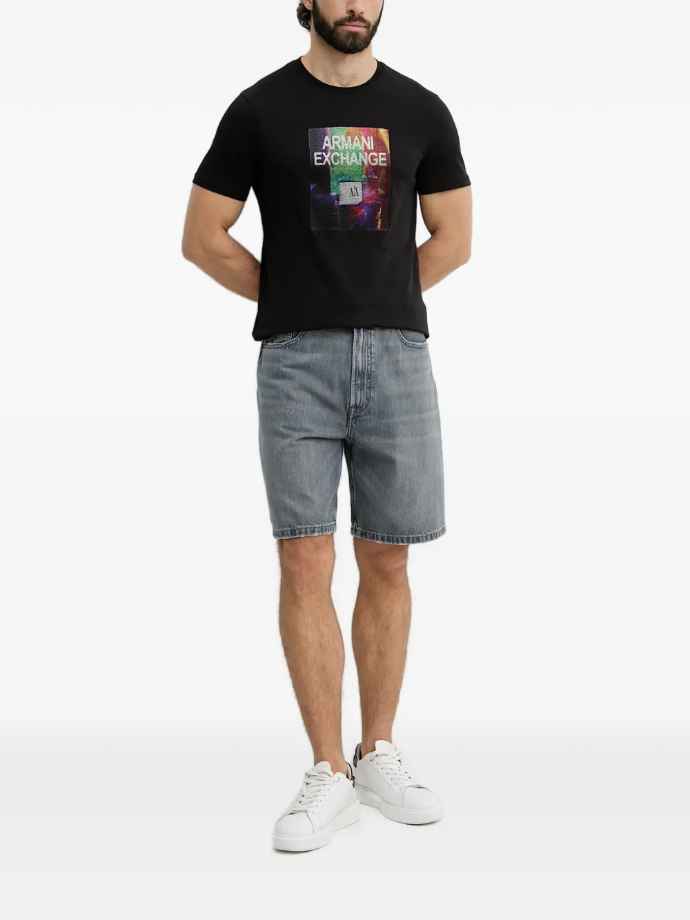 Armani Exchange T-shirt met logopatch Zwart