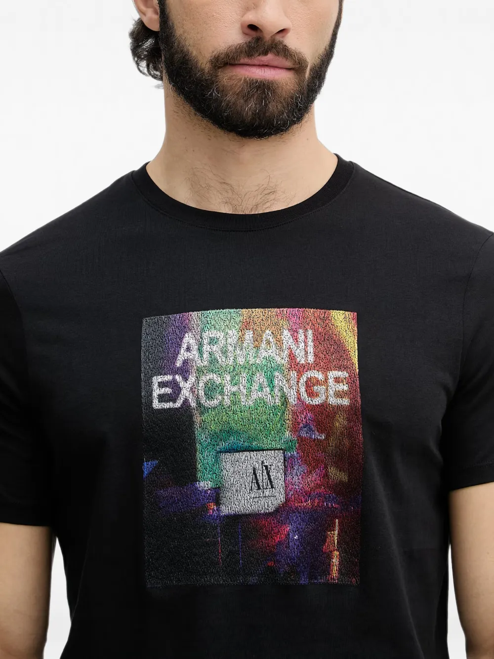 Armani Exchange T-shirt met logopatch Zwart