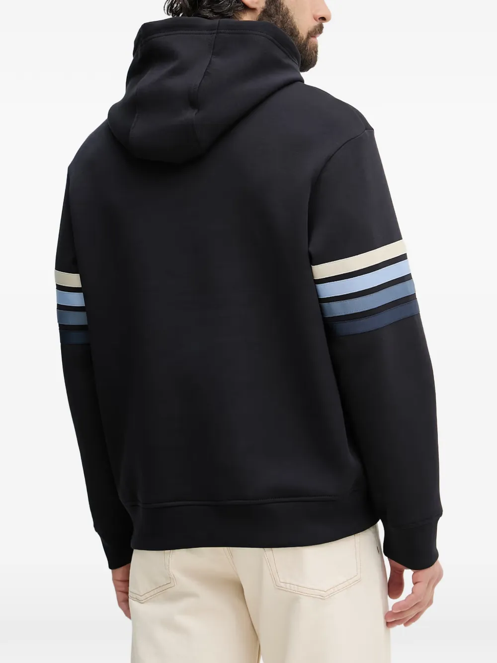 Armani Exchange Gestreepte hoodie Blauw