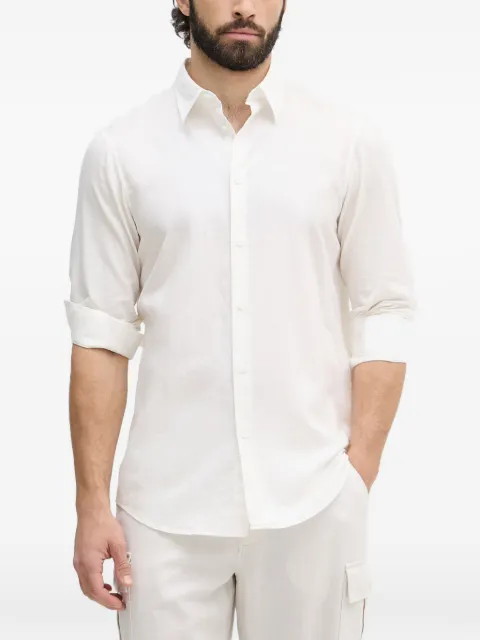 Armani Exchange logo-embroidered long-sleeve shirt