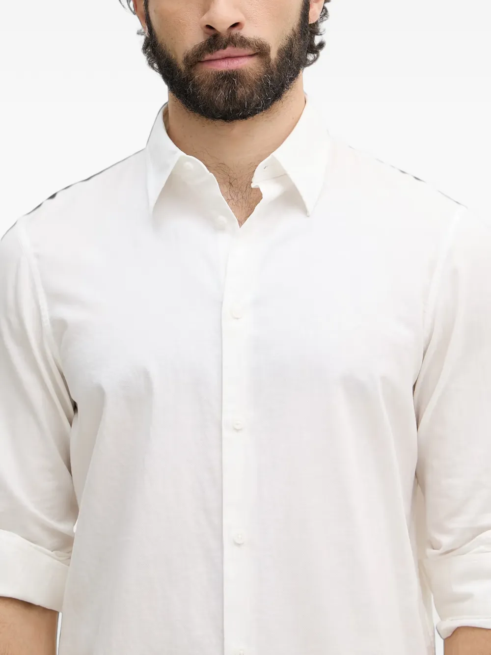 Armani Exchange Overhemd met geborduurd logo Wit