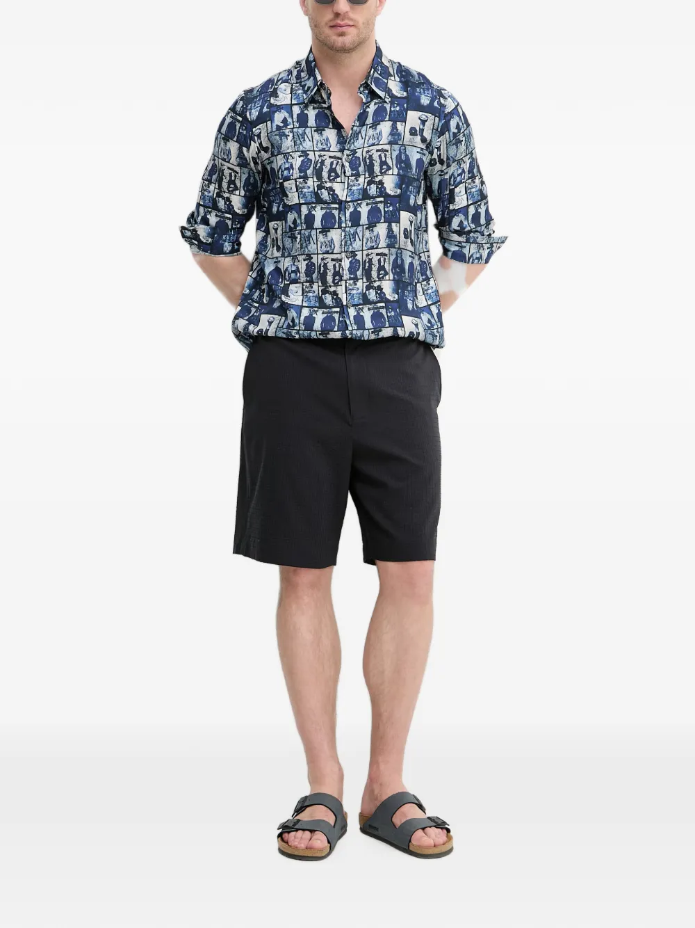 Armani Exchange Overhemd met print Blauw