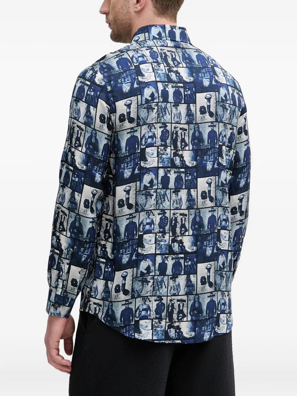 Armani Exchange Overhemd met print Blauw