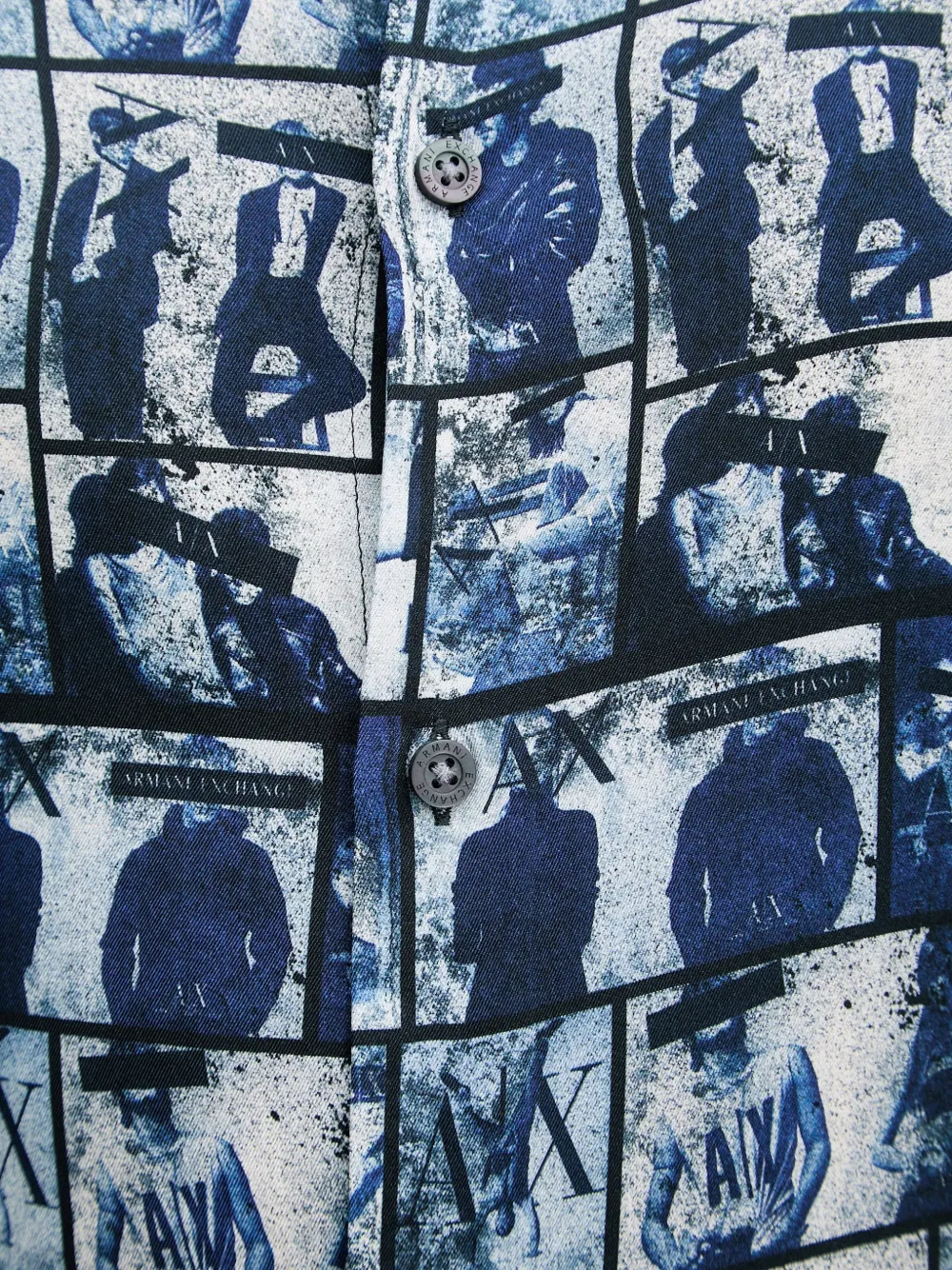 Armani Exchange Overhemd met print Blauw