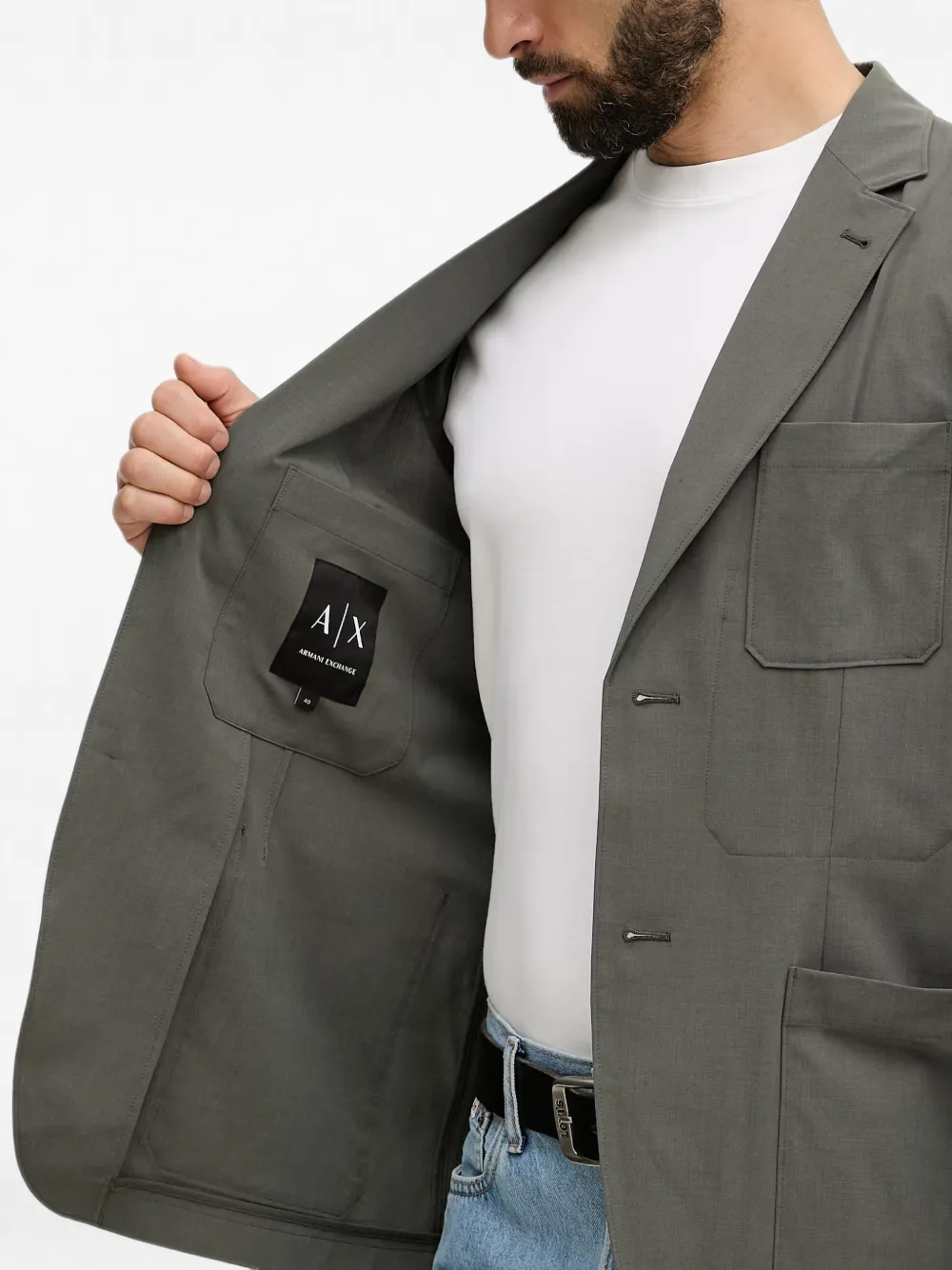 Armani Exchange Blazer met enkele rij knopen Groen