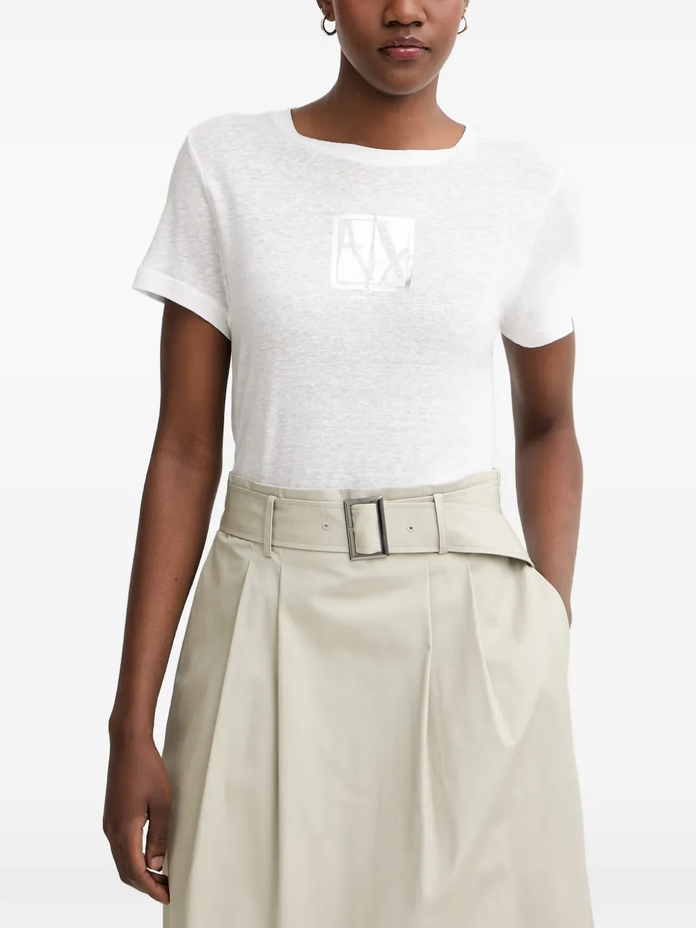 Armani Exchange logo-print short-sleeve T-shirt - Bianco